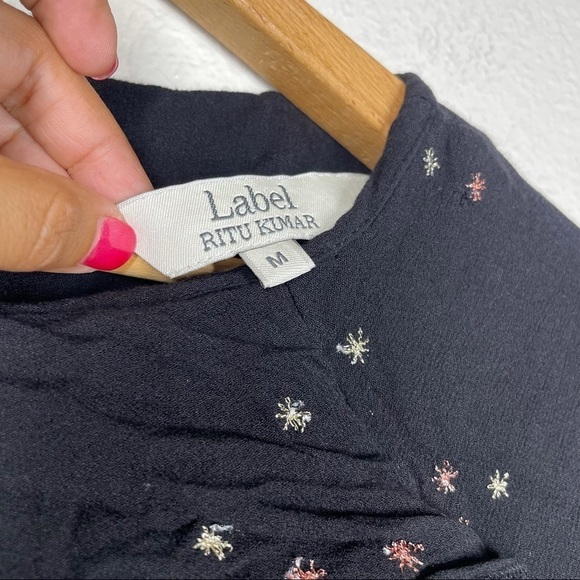 Label Ritu Kumar Black Celestial Ruffle Dress - Picture 9 of 11